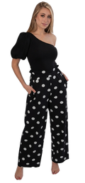 polka dot pants...